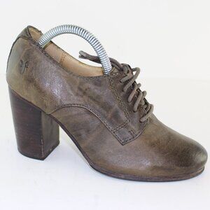 Frye Carson Heel Oxford Distressed Leather Shoes (6 US)